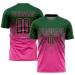 Maillot de football personnalisé rose vert sublimé Maillot de football personnalisé rose vert sublimé