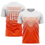 Maillot de football personnalisé orange et blanc par sublimation Maillot de football personnalisé orange et blanc par sublimation
