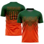 Maillot de football personnalisé orange vert sublimé Maillot de football personnalisé orange vert sublimé