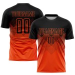 Maillot de football personnalisé orange noir par sublimation Maillot de football personnalisé orange noir par sublimation