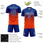 Maillot de football personnalisé orange royal-blanc par sublimation Maillot de football personnalisé orange royal-blanc par sublimation