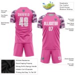 Maillot de football personnalisé à sublimation rose et blanc camouflage Maillot de football personnalisé à sublimation rose et blanc camouflage