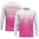 Maillot de football personnalisé rose et blanc par sublimation Maillot de football personnalisé rose et blanc par sublimation