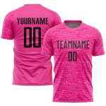 Maillot de football personnalisé rose et noir par sublimation Maillot de football personnalisé rose et noir par sublimation