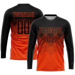 Maillot de football personnalisé orange noir par sublimation Maillot de football personnalisé orange noir par sublimation