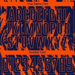 Maillot de football personnalisé orange bleu marine par sublimation Maillot de football personnalisé orange bleu marine par sublimation