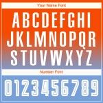 Maillot de football personnalisé à manches longues, orange, blanc et bleu clair, imprimé par sublimation Maillot de football personnalisé à manches longues, orange, blanc et bleu clair, imprimé par sublimation