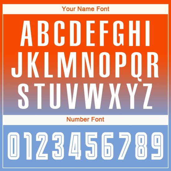 Maillot de football personnalisé à manches longues, orange, blanc et bleu clair, imprimé par sublimation Maillot de football personnalisé à manches longues, orange, blanc et bleu clair, imprimé par sublimation