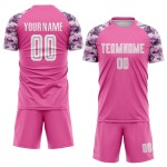 Maillot de football personnalisé à sublimation rose et blanc camouflage Maillot de football personnalisé à sublimation rose et blanc camouflage