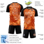 Maillot de football personnalisé à motif africain orange et noir d'Orange Bay, sublimé Maillot de football personnalisé à motif africain orange et noir d'Orange Bay, sublimé