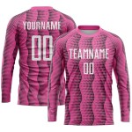 Maillot de football personnalisé rose et blanc par sublimation Maillot de football personnalisé rose et blanc par sublimation