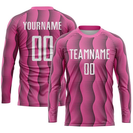 Maillot de football personnalisé rose et blanc par sublimation Maillot de football personnalisé rose et blanc par sublimation