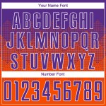 Maillot de football personnalisé orange violet-blanc par sublimation Maillot de football personnalisé orange violet-blanc par sublimation