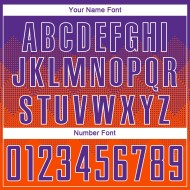 Maillot de football personnalisé orange violet-blanc par sublimation