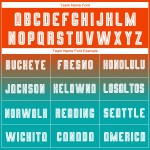 Maillot de football personnalisé à manches longues, imprimé par sublimation, orange, blanc et turquoise Maillot de football personnalisé à manches longues, imprimé par sublimation, orange, blanc et turquoise