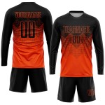 Maillot de football personnalisé orange noir par sublimation Maillot de football personnalisé orange noir par sublimation
