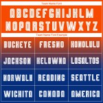 Maillot de football personnalisé à manches longues, orange, blanc et bleu royal, par sublimation Maillot de football personnalisé à manches longues, orange, blanc et bleu royal, par sublimation