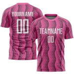 Maillot de football personnalisé rose et blanc par sublimation Maillot de football personnalisé rose et blanc par sublimation