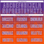 Maillot de football personnalisé orange violet-blanc par sublimation Maillot de football personnalisé orange violet-blanc par sublimation