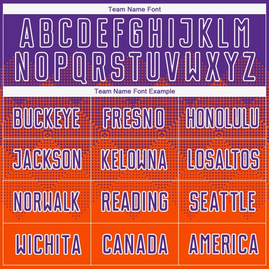 Maillot de football personnalisé orange violet-blanc par sublimation Maillot de football personnalisé orange violet-blanc par sublimation