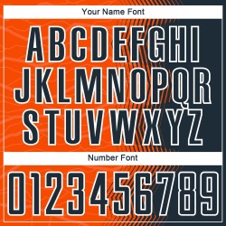 Maillot de football personnalisé à sublimation avec dégradé de flèches orange, bleu marine et blanc Maillot de football personnalisé à sublimation avec dégradé de flèches orange, bleu marine et blanc