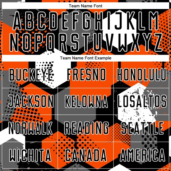 Maillot de football personnalisé orange noir et blanc par sublimation Maillot de football personnalisé orange noir et blanc par sublimation