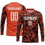 Maillot de football personnalisé par sublimation orange, blanc et noir Maillot de football personnalisé par sublimation orange, blanc et noir