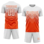Maillot de football personnalisé orange et blanc par sublimation Maillot de football personnalisé orange et blanc par sublimation