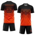 Maillot de football personnalisé orange noir par sublimation Maillot de football personnalisé orange noir par sublimation