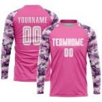 Maillot de football personnalisé à sublimation rose et blanc camouflage Maillot de football personnalisé à sublimation rose et blanc camouflage