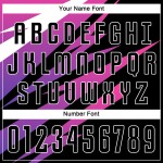 Maillot de football personnalisé rose, noir et blanc, sublimé Maillot de football personnalisé rose, noir et blanc, sublimé