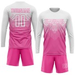 Maillot de football personnalisé rose et blanc par sublimation Maillot de football personnalisé rose et blanc par sublimation