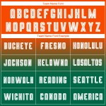 Maillot de football personnalisé à manches longues, orange, blanc et vert Kelly, imprimé par sublimation Maillot de football personnalisé à manches longues, orange, blanc et vert Kelly, imprimé par sublimation