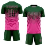 Maillot de football personnalisé rose vert sublimé Maillot de football personnalisé rose vert sublimé