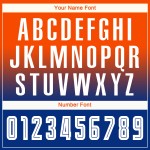 Maillot de football personnalisé à manches longues, orange, blanc et bleu royal, par sublimation Maillot de football personnalisé à manches longues, orange, blanc et bleu royal, par sublimation