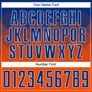 Maillot de football personnalisé orange royal-blanc par sublimation