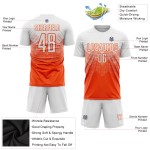Maillot de football personnalisé orange et blanc par sublimation Maillot de football personnalisé orange et blanc par sublimation