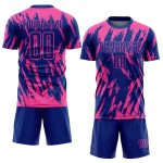 Maillot de football personnalisé rose royal par sublimation Maillot de football personnalisé rose royal par sublimation