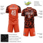 Maillot de football personnalisé par sublimation orange, blanc et noir Maillot de football personnalisé par sublimation orange, blanc et noir